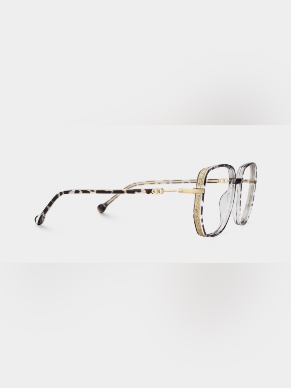 Tortoiseshell Square Women's Glasses - Subtle Gray Pattern - Picture 3 of 3